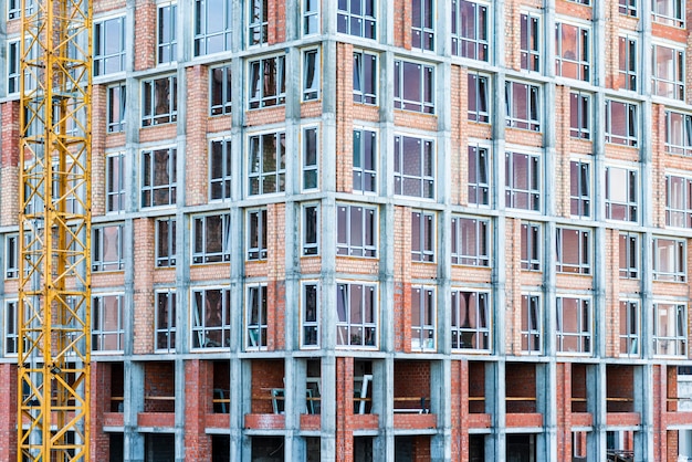 Close-up, arranha-céu, construção