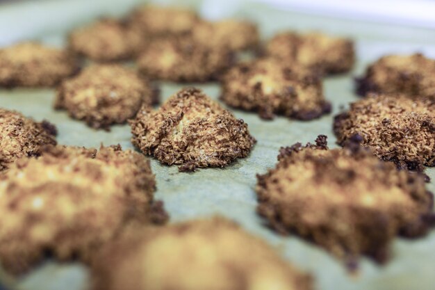 Close-up biscoitos cozidos