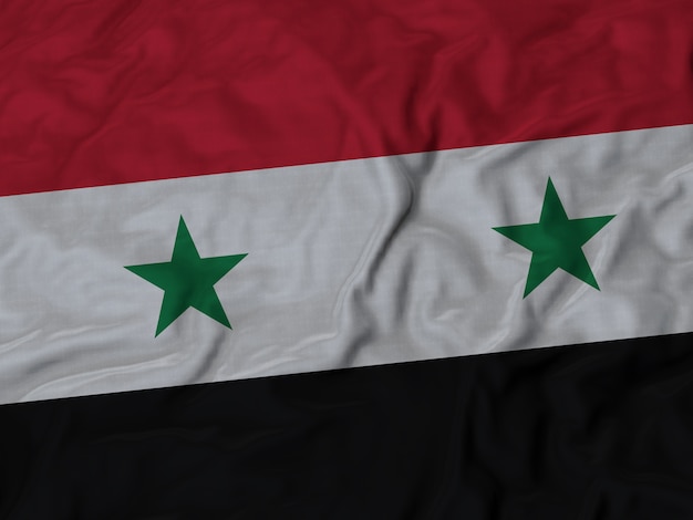 Close-up da bandeira da síria ruffled