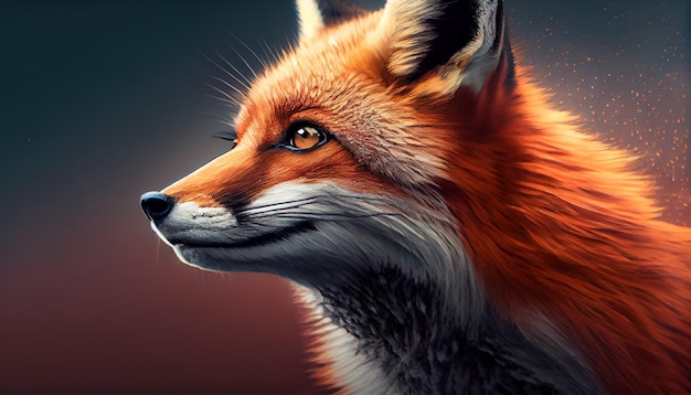 Close-up da raposa vermelha fofa na natureza gerada pela IA
