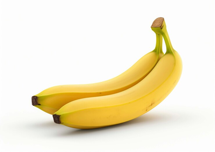 Foto grátis close-up de banana em fundo branco