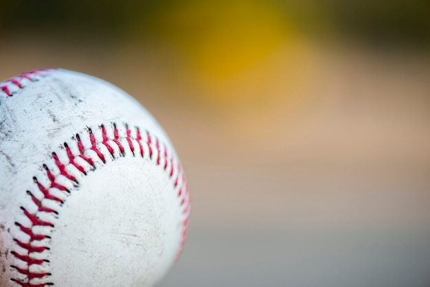 Close-up de beisebol com espaço de cópia