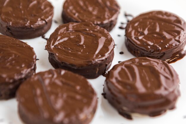 Close-up de deliciosos alfajores conceito