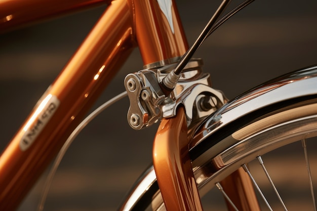 Close-up de detalhes e peças de bicicletas