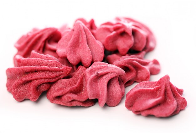 Close-up de doces cor de rosa