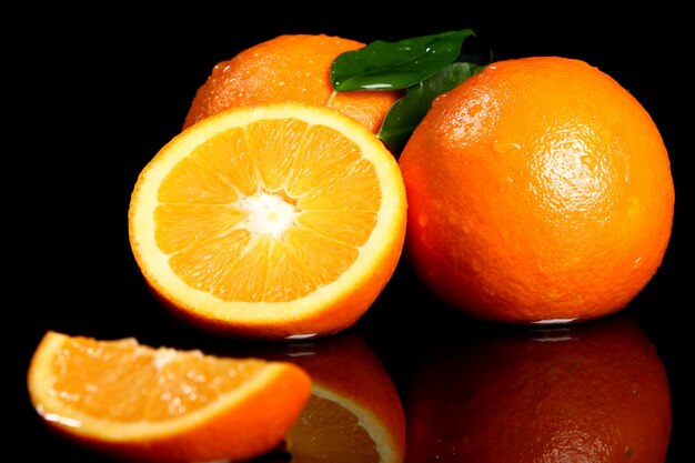Close-up de frutas frescas de laranja