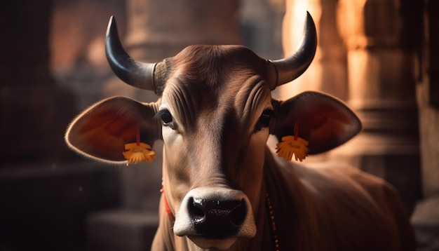 Foto grátis close-up de gado holstein pastando no prado gerado por ai