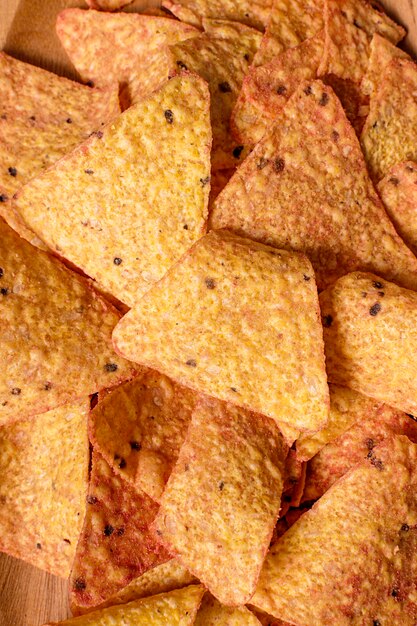 Close-up de nacho chips