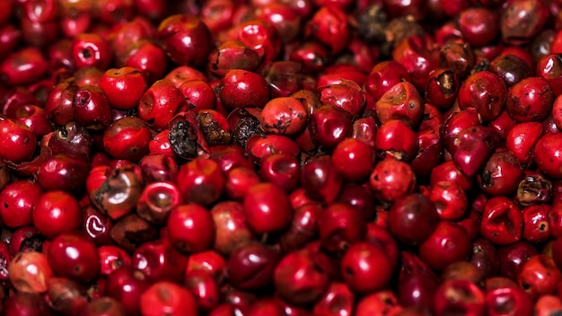 Close-up de pimenta vermelha no mercado