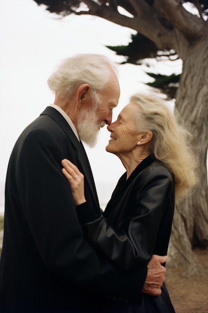 Close-up de um casal de idosos juntos