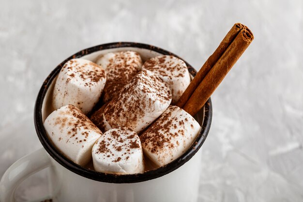 Close-up de um delicioso chocolate quente