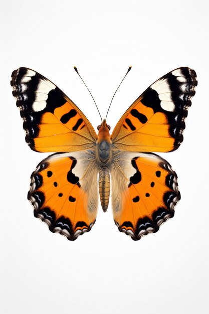 Close-up de uma bela borboleta laranja isolada