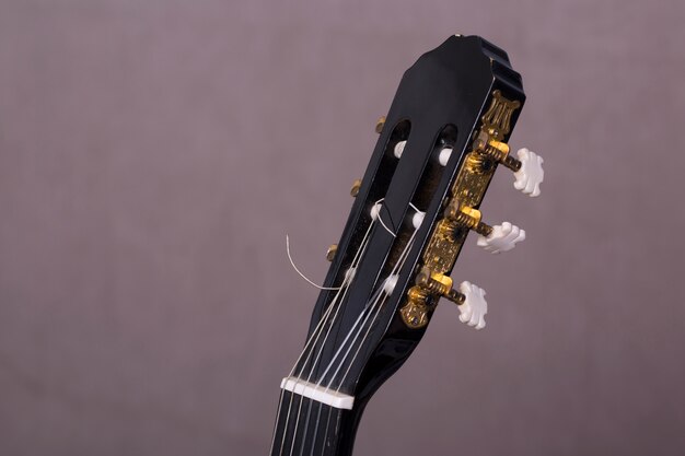 Close up de uma guitarra