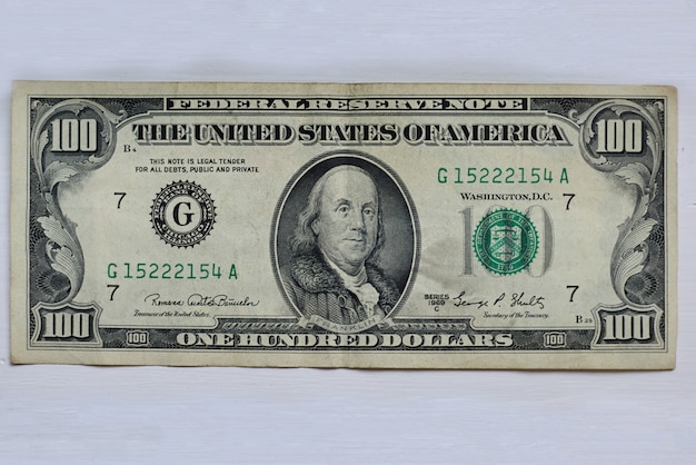 Close-up de uma nota de dólar
