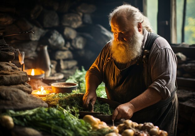 Foto grátis close-up de uma pessoa a cozinhar