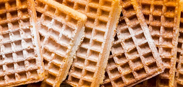 Close-up de waffles