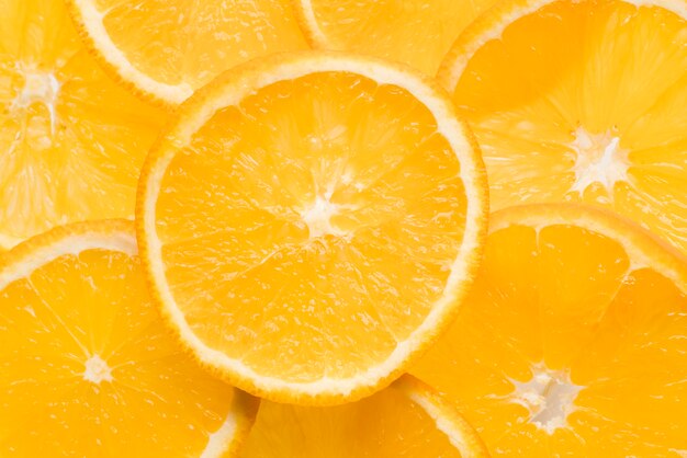 Close-up deliciosas fatias de laranja