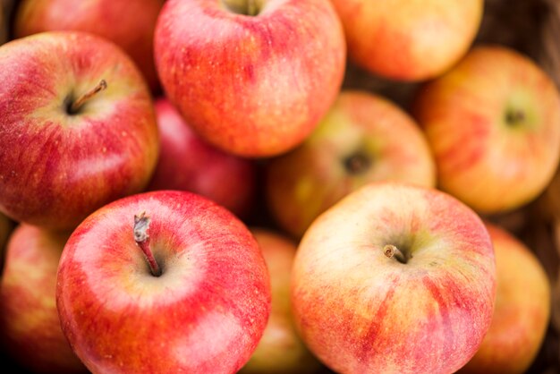 Close-up deliciosas maçãs prontas para serem servidas