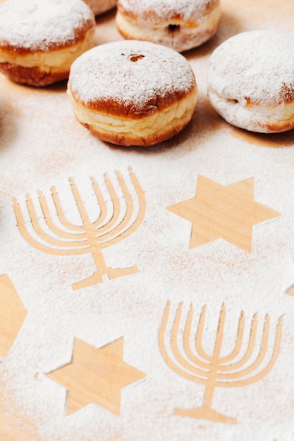Close-up deliciosas rosquinhas judaicas
