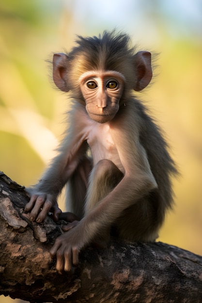 Foto grátis close-up do macaco na árvore