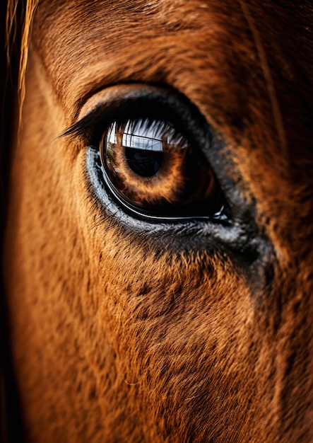 Foto grátis close-up do olho do cavalo