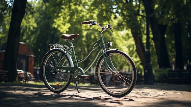 Close up em bicicleta no parque