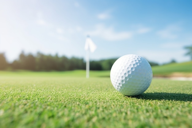 Foto grátis close-up em bola de golfe na grama