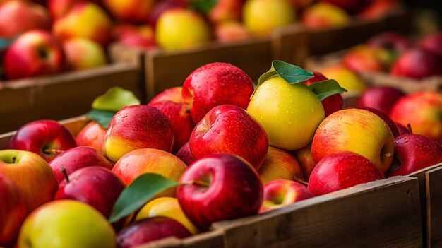 Close-up em deliciosas maçãs