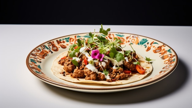 Foto grátis close-up em deliciosos tacos no prato