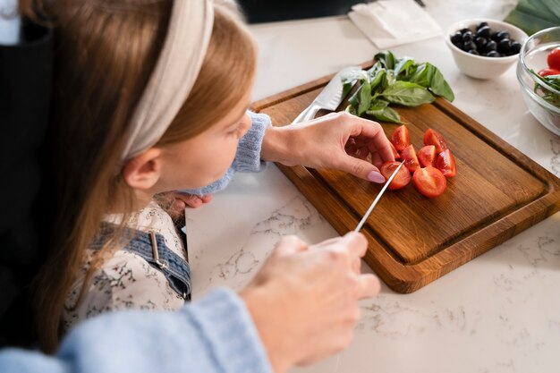 Close-up em ingredientes usados para cozinhar