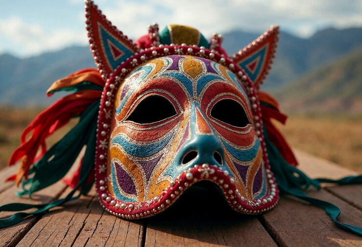Foto grátis close-up em máscara de carnaval