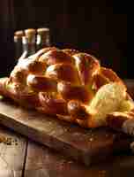 Foto grátis close-up em prato challah para hanukkah