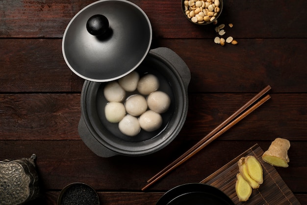 Foto grátis close-up em uma tigela de tangyuan apetitosa