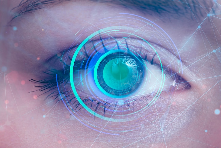 Foto grátis close up eye scan