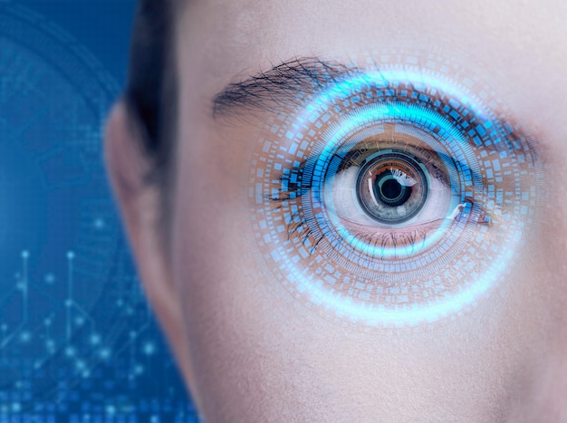Close up eye scan