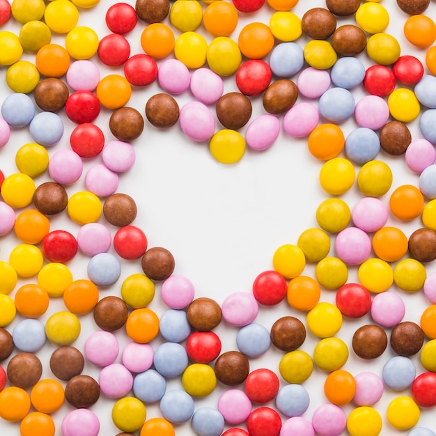 Close-up heart in pellets