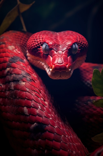 Foto grátis close-up na cobra no habitat natural