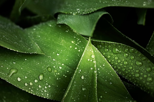 Close-up nas folhas verdes na natureza