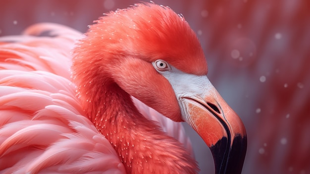 Close-up no lindo flamingo