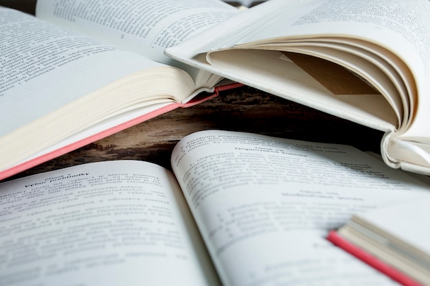 Close-up openened books