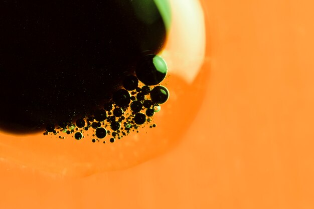 Close-up ponto preto preso em uma gota de água