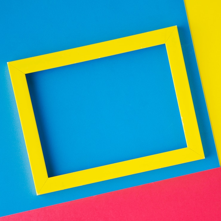 Foto grátis close-up quadro amarelo minimalista