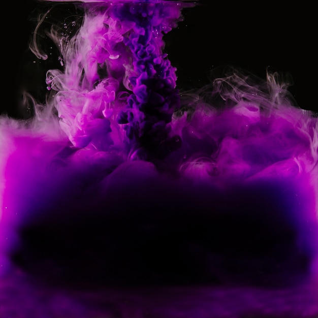 Close-up splash of purple paint