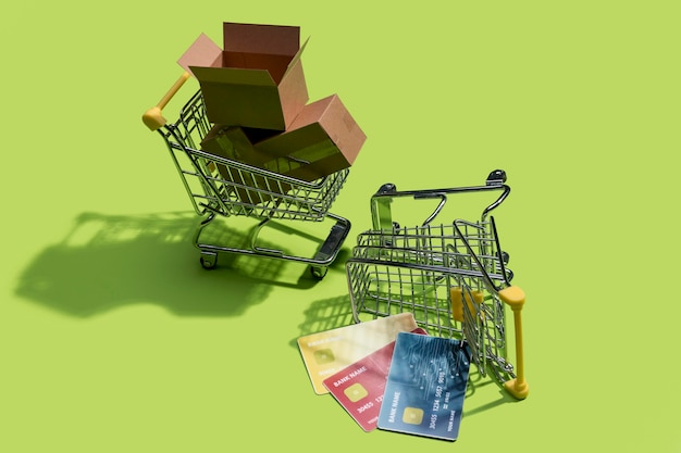 Close-up vista do conceito de compras on-line