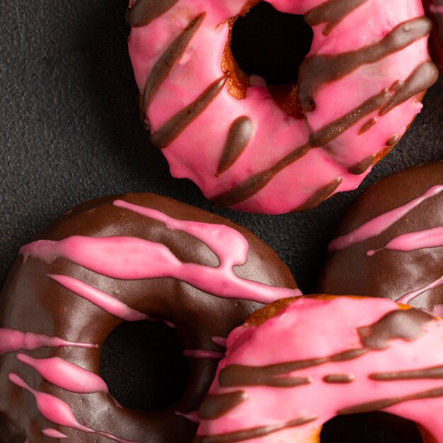 Close-up vitrificado rosquinhas