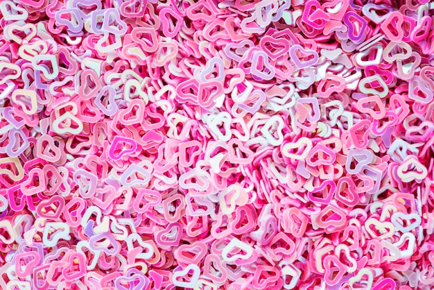 Closeup de corações rosa closeup de papéis decorativos