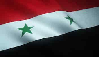Foto grátis closeup tiro da bandeira da república árabe unida da síria com texturas interessantes