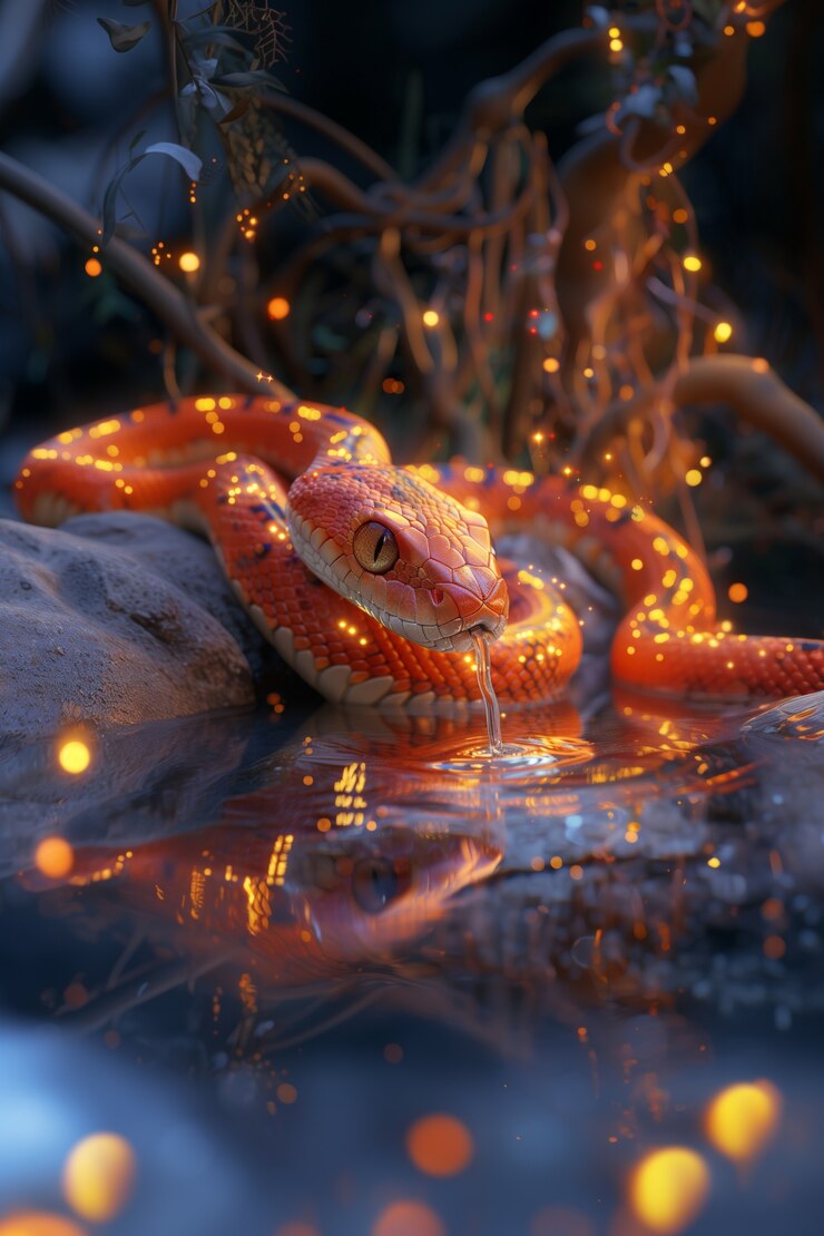 Foto grátis cobra de desenho animado em 3d na natureza