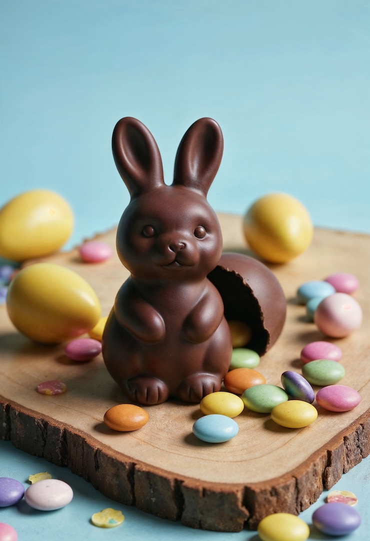 Foto grátis coelho de chocolate de páscoa