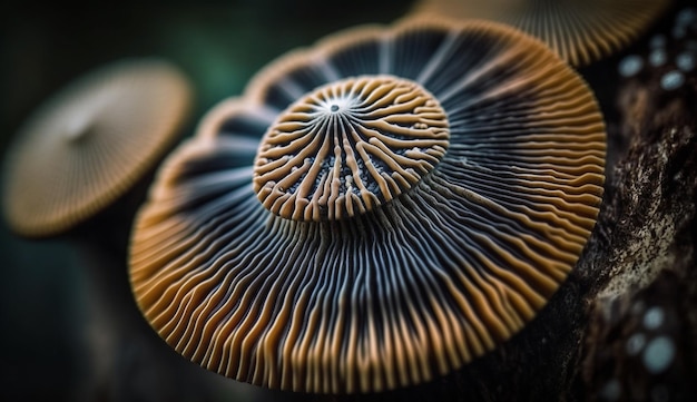 Foto grátis cogumelo amarelo entre a beleza subaquática de coral molhada gerada por ia